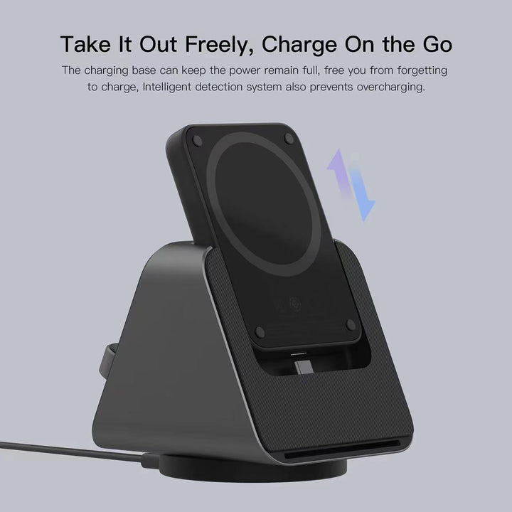 Multi functional three in one magnetic wireless charger for desktop watches, earphones, mobile phones Heloideo