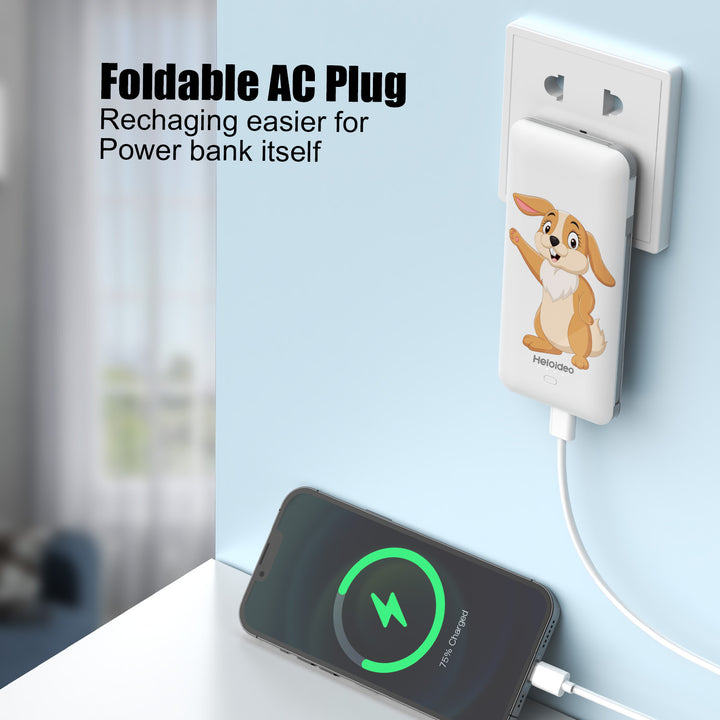 Ultra-Slim 20W AC plug Power Bank with wall charger  Heloideo PB180 Heloideo