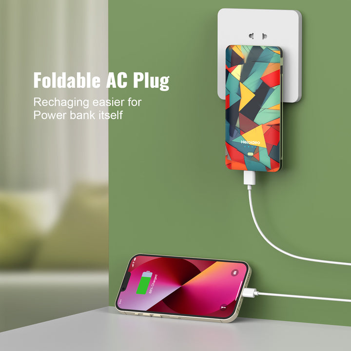 10000mah Ultra-Slim AC plug Power Bank with wall charger  Heloideo PB180 Heloideo