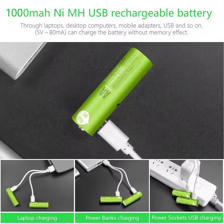 1.5V AAA USB rechargeable lithium battery with type-c port Heloideo