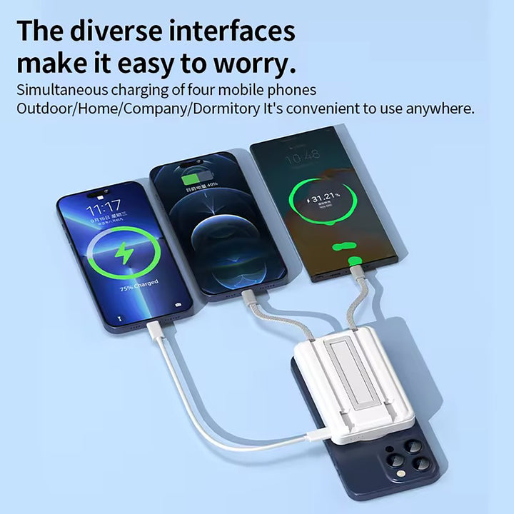 Multifunctional magnetic suction wireless fast charging power bank Heloideo