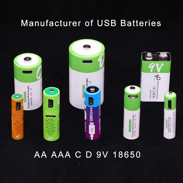 1.5V AAA USB rechargeable lithium battery with type-c port Heloideo