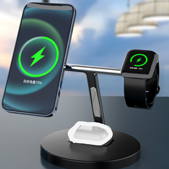 3-in-1 Magnetic Wireless Charger for iPhone, Apple Watch, and airpods Heloideo