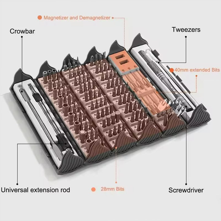 128 in 1 precision screwdriver set, disassembly and maintenance tool, multi-functional manual screwdriver, book roll set Heloideo