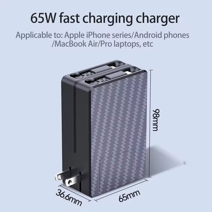 Multi-Port Type-C Charger: Efficient and Convenient Charging for iPhone, iPad, and MacBook Heloideo