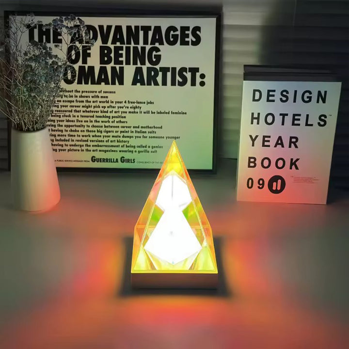 Colorful Camping Pyramid Magic Cube Table Light Heloideo