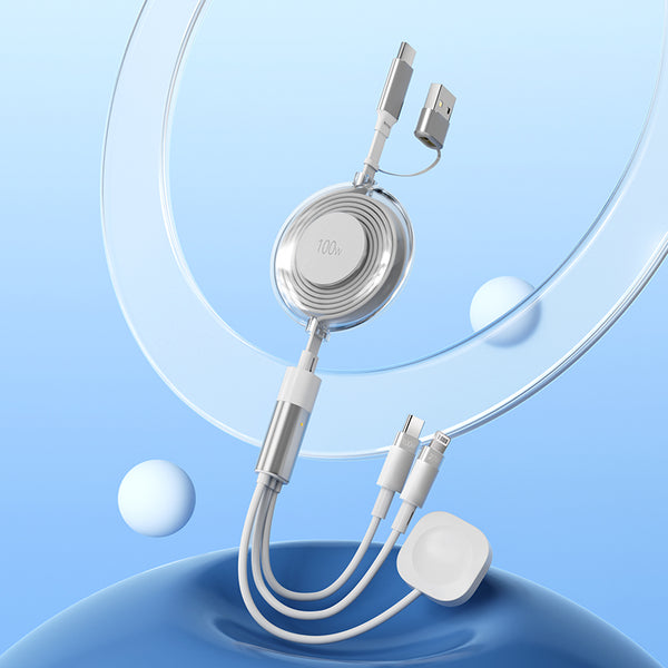 3 in 1 100W Retractable Charging Cable