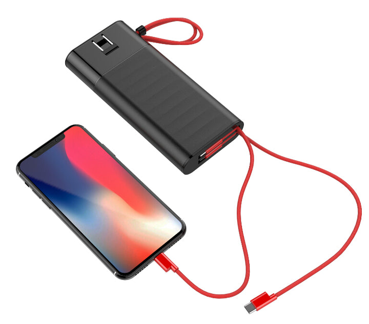 Fast charging Power Bank 20000mah with PD 18W and QC3.0 Quick charger built-in extandable 2 charging cables  total 28.5W Max PB165 Heloideo