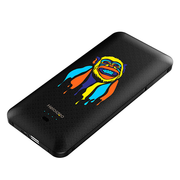 OEM customized words portable charger 10000mAh best power bank with ac plug built-in iphone charger cable Micro Cable Type-c cable for iPhone Android Heloideo PB147AC Heloideo